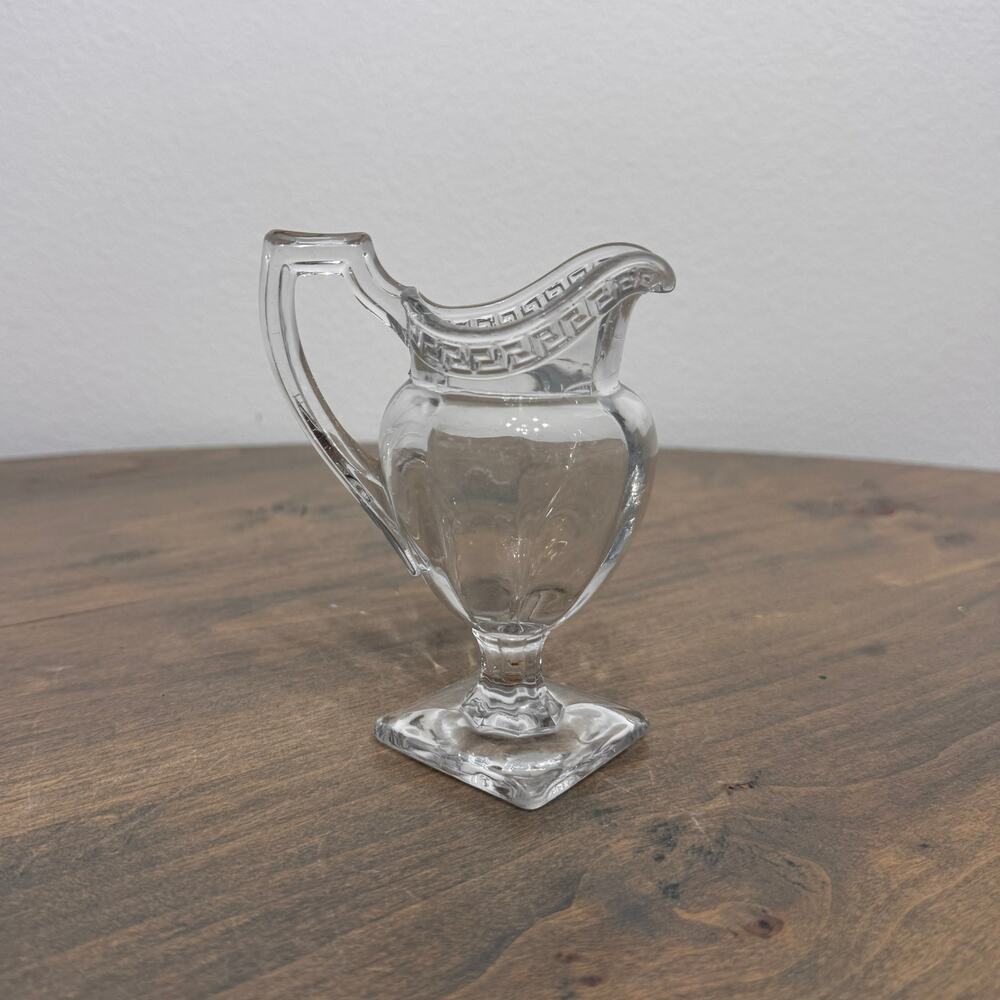 Pressed Glass Early American Creamer in Sheraton Pattern